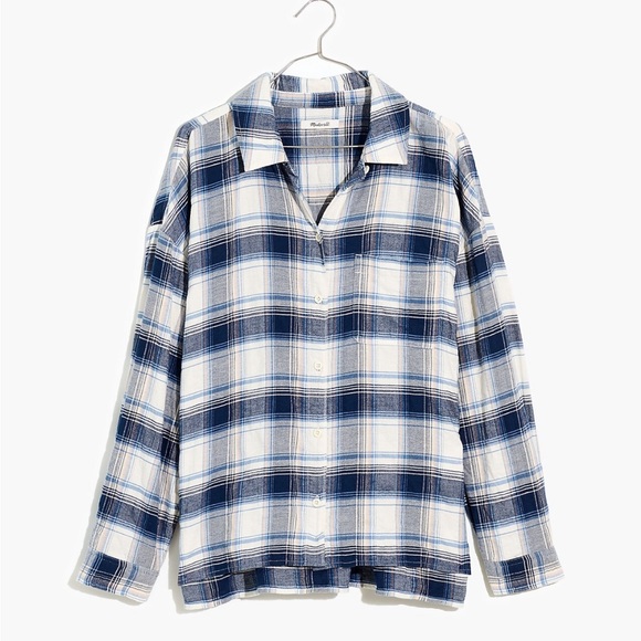 NWT Madewell Flannel Long-Sleeve Shirt in Herringbone - M (other sizes for sale) - Picture 1 of 3